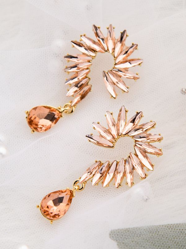 The Bellissimo Collection Embellished Fern Earrings - Amber