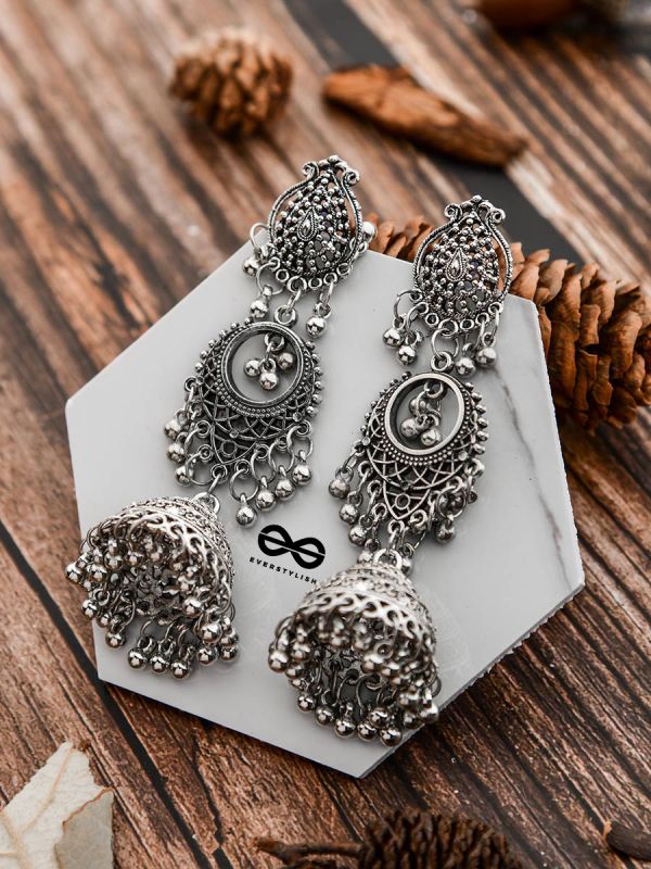 Trendy silver long crystal earrings partywear western earrings -  MemsaabFashions