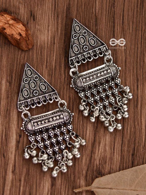 The Bohemian Geometry - Oxidised Boho Earrings