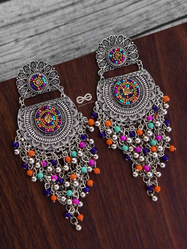 The Multi-Layered Beaded Jhaalar (Multicoloured) - Embroidered Oxidised Collection