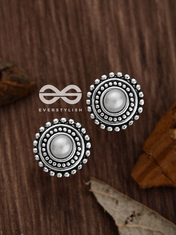The Little Pearl Button Studs - Tiny Trinket Earrings