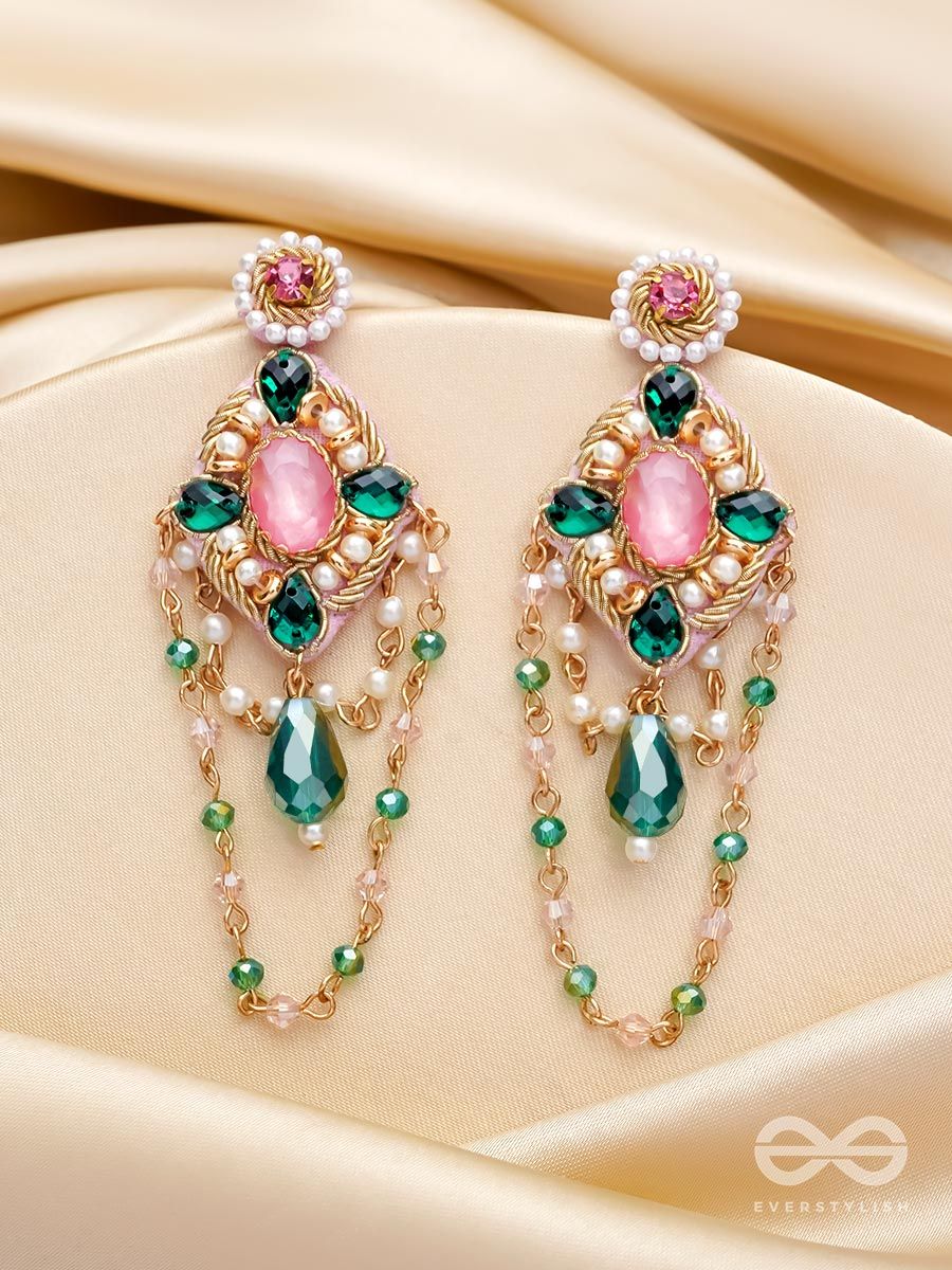 Samaalya- The Bejeweled Crown- Pearls and Stones Embroidered Earrings