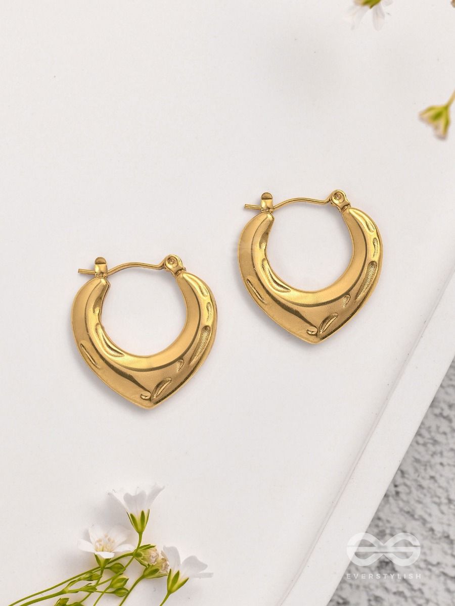 Tipsy Twilight - Golden Stainless Steel Earrings With Anti-Tarnish Coating